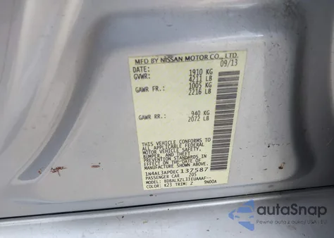 2014 Nissan Altima 2.5 Sl из США, поврежденный, VIN 1N4AL3AP0EC137587